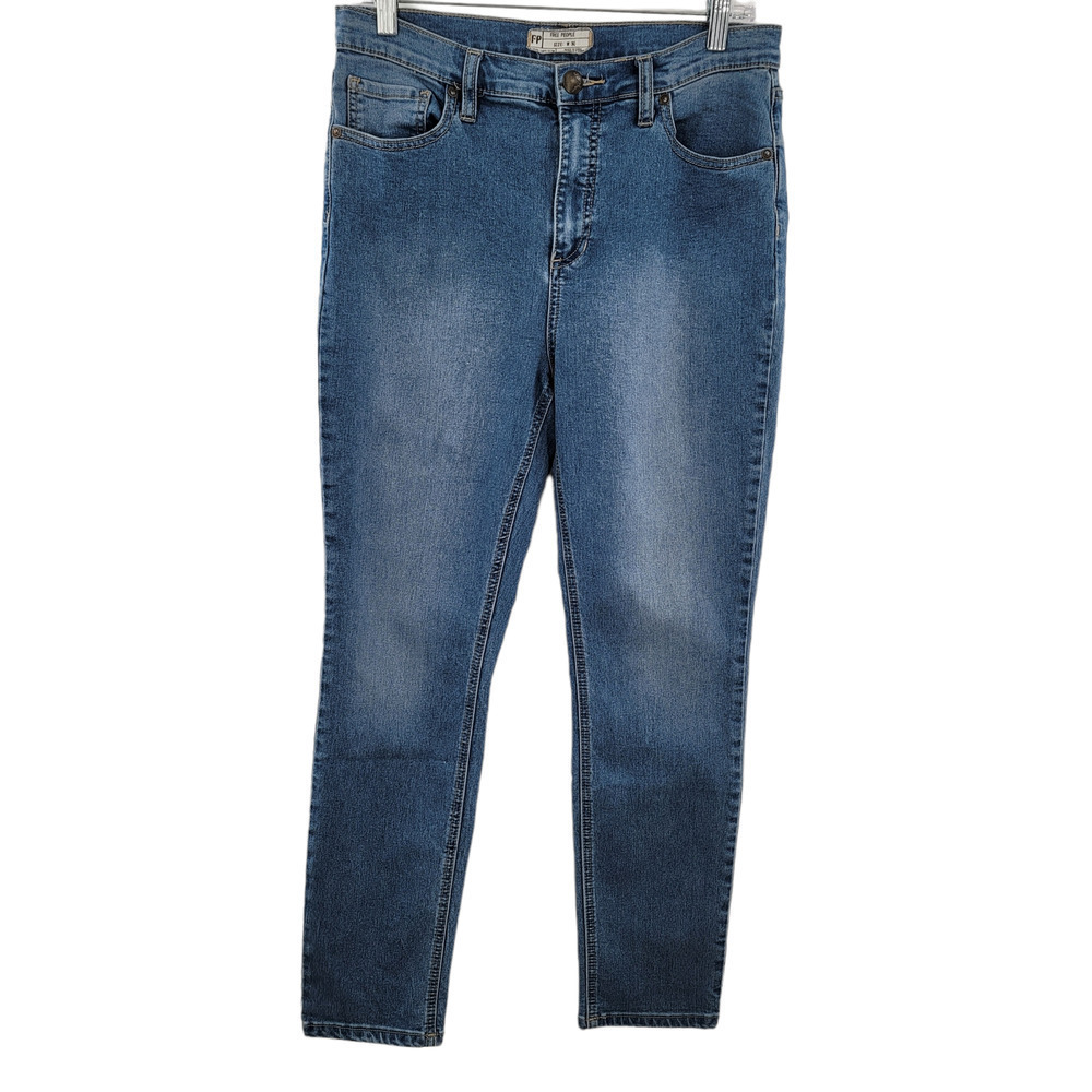 Free People Hi-Rise Medium Wash Stretch Ankle Jeans Size‎ 30